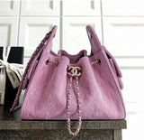 CH 25 Hobo Bag In Suede Leather - Saadstore