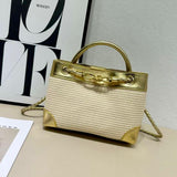 Bottega Veneta Andiamo Tote Bag In Rafiia & Leather - Saadstore