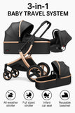 3 - in - 1 Baby Stroller with Carrycot, Car Seat & Reclining, Lightweight Travel Stroller, Foldable Baby Stroller, baby stroller 0 - 3 years - Saadstore