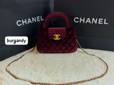 CH Kelly Mini Shopping Bag Velvet Fabric - Saadstore