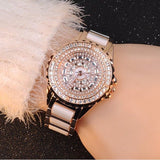 Luxury Rhinestone Watch Women Gold Watch - Saadstore