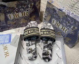 𝐂.𝐃 Dway Embroidered Logo Flat Slippers - Saadstore