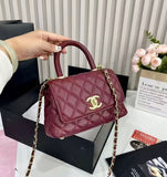 CH Coco Top Handle Small Caviar Leather Bag - Saadstore