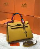 𝐇 Sellier Gold Hardware Bag in Epsom Leather 25cm - Saadstore