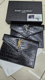 YSL Uptown Pouch In Crocodile Leather - Saadstore