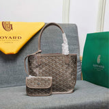 𝐆 Coated Canvas Mini Tote Bag With Pouch - Saadstore