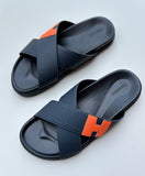 H Men Leather Slippers - Saadstore