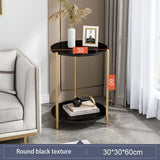 2 - Tier Coffee End Table with Gold Steel Frame - Saadstore