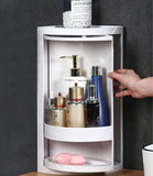 360 Rotating Corner Shelves, Storage Cabinet, White Multi Layer Storage Rack Organizer for Bathroom Countertop Bathtub Toilet Table - Saadstore