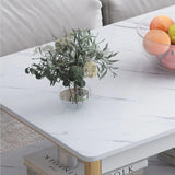 Simple Modern Coffee Table for Living Room - Light Luxury and Creative Square Design in Marble White (SIZE 100*60*42) - Saadstore