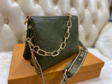 𝐋𝐕 Denim Crossbdy Bag With Chain - Saadstore