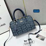 Signature Canvas Rowan Satchel Bag By Coach - Saadstore