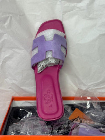 H Suede Flat Slippers - Saadstore