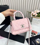 CH Coco Top Handle Small Caviar Leather Bag - Saadstore