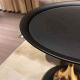 Open Circle Center Table Elegant Bedside Table White Carbon Steel Coffee Table Modern Black Nightstand Easy Assembly(COLOR, Black, white) - Saadstore