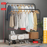 Metal Multipurpose Garment Rack Heavy Duty Cloth Rail with 2 Bottom Shelf Coat Jacket Hanging Hanger Shoe Stand ''WHITE & BLACK - Saadstore