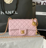 CH Quilted Mini Leather Flap Bag 22cm - Saadstore