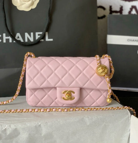 CH Quilted Mini Leather Flap Bag 22cm - Saadstore