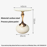 Open Circle Center Table Elegant Bedside Table White Carbon Steel Coffee Table Modern Black Nightstand Easy Assembly(COLOR, Black, white) - Saadstore