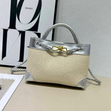 Bottega Veneta Andiamo Tote Bag In Rafiia & Leather - Saadstore