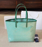 PRDA Logo Leather Tote Bag - Saadstore