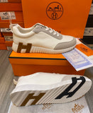 H Bouncing Leather & Fabric Material Sneakers For Men - Saadstore