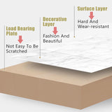 Simple Modern Coffee Table for Living Room - Light Luxury and Creative Square Design in Marble White (SIZE 100*60*42) - Saadstore