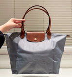 Longchamp Large Tote Bag In Canvas Leather - Saadstore