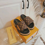 𝐋𝐕 Pillow Comfort Slides - Saadstore