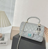 CH Quilted Flap Bag With Handle 21cm - Saadstore