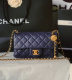 CH Quilted Mini Leather Flap Bag 22cm - Saadstore