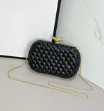 Knot Minaudiere Clutch with Chain in Intreccio Calfskin By Bottega Veneta - Saadstore