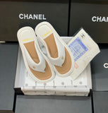 Chnel Leather flip flops Slipper - Saadstore