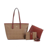 3 In 1 Leather Tote Bag By Coach 31cm - Saadstore