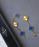 5 Motif Bracelet Agate Blue With Gold By VCA - Saadstore