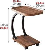 Versatile and Movable Coffee Table - Small Tea Table with Wheels, Perfect for Sofa, Bedroom, and Bedside - C - Type Side Table for Stylish Convenience - Saadstore