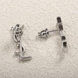 YSL Logo Vintage Yves Pendant Necklace Set - Saadstore