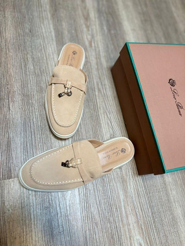 LP Suede Babouche Charm Walk Slip Ons For Women - Saadstore