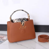 Capucines BB Top Handle Leather & Python Bag By LV - Saadstore
