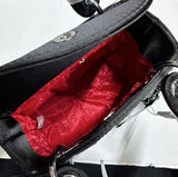 CD Lay Dior Mini Black Satin Strass Cannage Bag - Saadstore