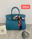 H Clemence Togo Leather Gold Finish Bag 30cm - Saadstore