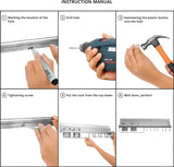 Multifunctional Wall Mount Aluminium Hanging Utensil Display Rack Shelf Organizer for Ladles Spoons Pans Spices Cutlery Cookware with Knife and Hand Towel Holder - Saadstore