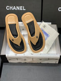Chnel Leather flip flops Slipper - Saadstore