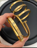 Nail & Love Gold - Tone Bracelet By Cartier - Saadstore