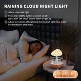 Cloud Rain Humidifier, Desk Fountain, Bedside Sleeping Relaxing Mood, Water Drop Sound - Saadstore