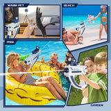 : Water Gun Toy for Kids NIBEMINENT Electric Automatic High Pressure Strong Toys Water Gun, Cool Appearance Large Capacity Fast Firing Speed Long Range(2 COLORS) - Saadstore