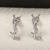 YSL Logo Vintage Yves Pendant Necklace Set - Saadstore