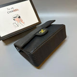 CH Quilted Python Leather Flap Bag 26cm - Saadstore