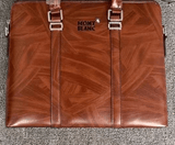 Shiny Leather Laptop Bag By Montblanc - Saadstore