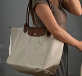 Longchamp Large Tote Bag In Canvas Leather - Saadstore